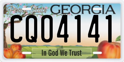 GA license plate CQO4141