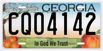 GA license plate CQO4142