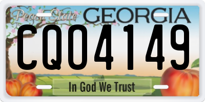 GA license plate CQO4149