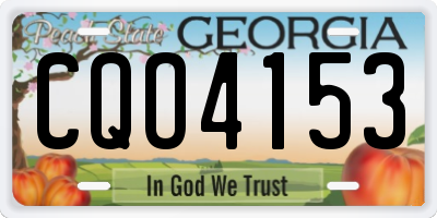 GA license plate CQO4153
