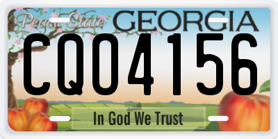 GA license plate CQO4156