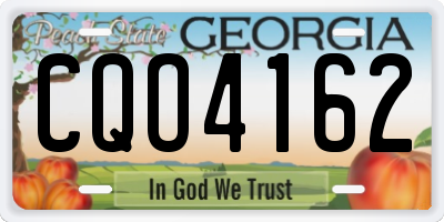 GA license plate CQO4162