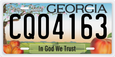 GA license plate CQO4163