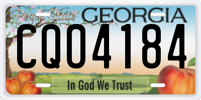 GA license plate CQO4184
