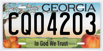 GA license plate CQO4203