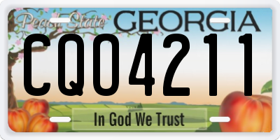 GA license plate CQO4211