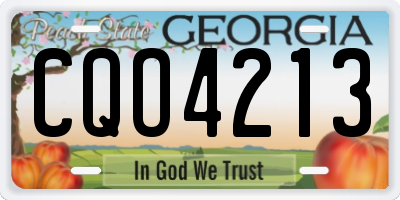 GA license plate CQO4213