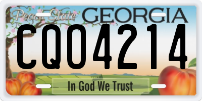 GA license plate CQO4214