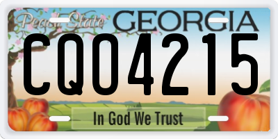 GA license plate CQO4215
