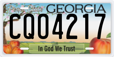 GA license plate CQO4217