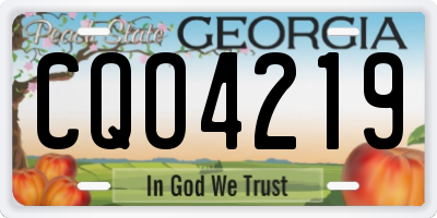 GA license plate CQO4219