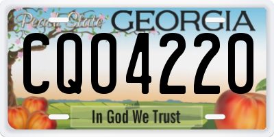 GA license plate CQO4220