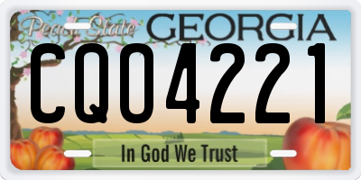 GA license plate CQO4221