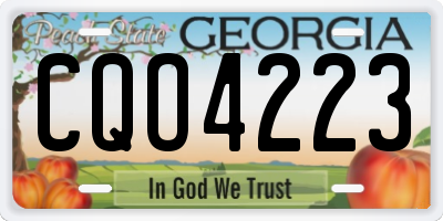 GA license plate CQO4223