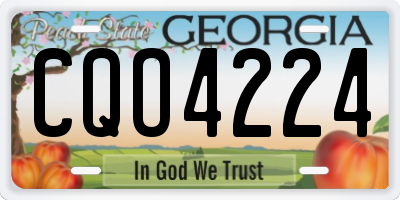 GA license plate CQO4224