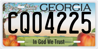 GA license plate CQO4225