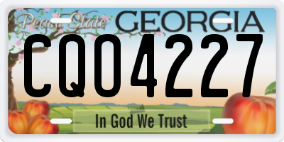 GA license plate CQO4227
