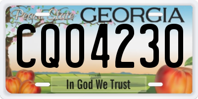 GA license plate CQO4230