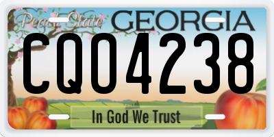 GA license plate CQO4238
