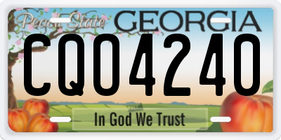 GA license plate CQO4240