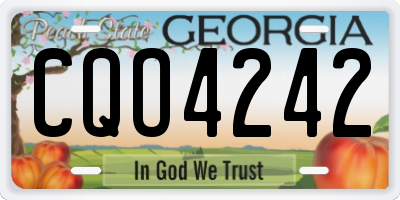 GA license plate CQO4242