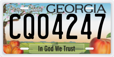 GA license plate CQO4247