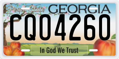 GA license plate CQO4260