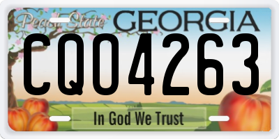GA license plate CQO4263