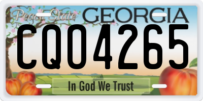 GA license plate CQO4265