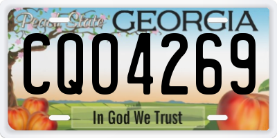 GA license plate CQO4269
