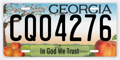 GA license plate CQO4276