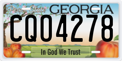GA license plate CQO4278