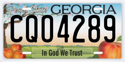 GA license plate CQO4289