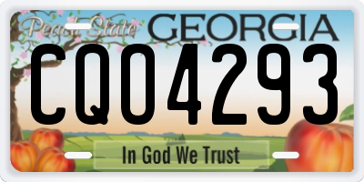 GA license plate CQO4293
