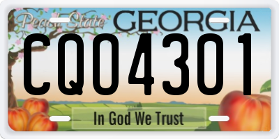 GA license plate CQO4301