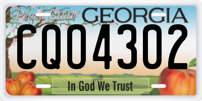 GA license plate CQO4302