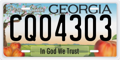 GA license plate CQO4303