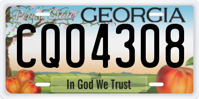 GA license plate CQO4308