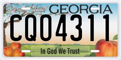 GA license plate CQO4311