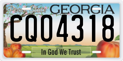 GA license plate CQO4318