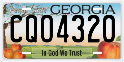 GA license plate CQO4320