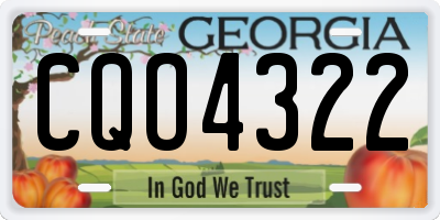 GA license plate CQO4322