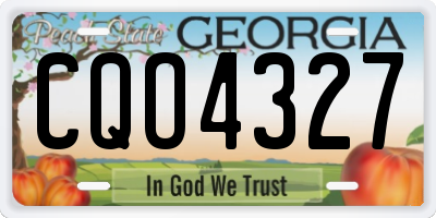 GA license plate CQO4327