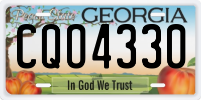 GA license plate CQO4330