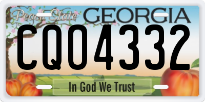 GA license plate CQO4332