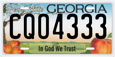 GA license plate CQO4333