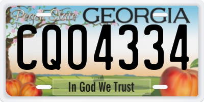 GA license plate CQO4334