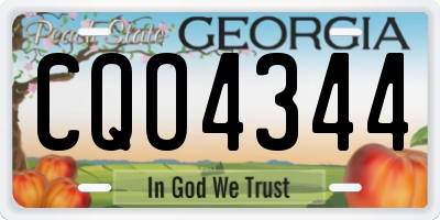 GA license plate CQO4344