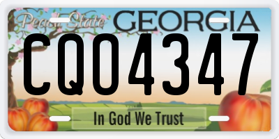 GA license plate CQO4347
