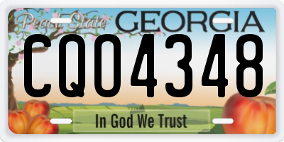 GA license plate CQO4348